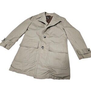 Vintage SEARS The Mens Store Lined Trench Coat, Beige, Size 38